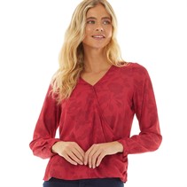 Crew Clothing Womens Devore Tonal Print Blouse Carmine/Chilli Pepper