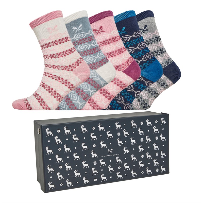 Crew Clothing Womens Five Pack Boxed Socks Multi Pack