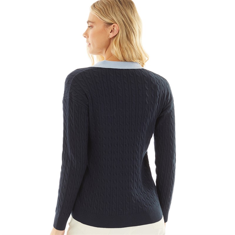 Crew Clothing Womens Cable Rugby Jumper Heritage Navy