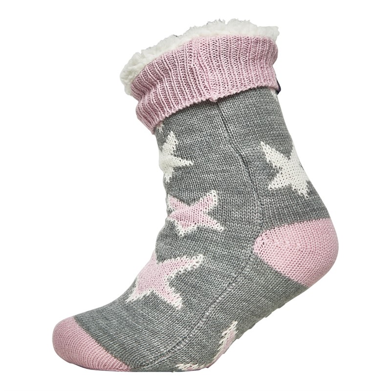 Crew Clothing Womens Cosy Socks Pink/Grey Marl