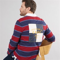 Crew Clothing Mens Rugby Shirt Biking Red/Navy Vintage