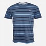 Crew Clothing Mens Stripe T-Shirt Dark Blue/Victoria Blue/White