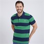 Crew Clothing Mens Heritage Stripe Polo Navy/Pine Green