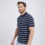 Crew Clothing Mens Stripe Polo Navy/White