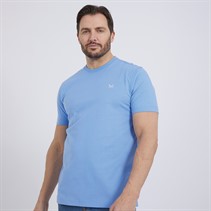 Crew Clothing Mens Round Neck T-Shirt Cornflowerblue