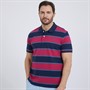 Crew Clothing Mens Stripe Polo Navy/Cherry/Vintage Indigo