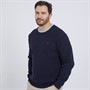 Crew Clothing Mens Textured Stitch Jumper Navy