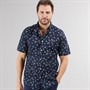 Crew Clothing Mens Short Sleeve Boat Print Shirt Navy/White