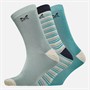 Crew Clothing Mens Three Pack Socks Aquarelle Solid Papyrus/Bleached Aqua/Aquarelle/Bachelor Button Stripe/Bleached Aqua Solid