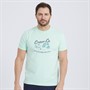 Crew Clothing Mens Graphic T-Shirt Bleached Aqua