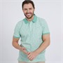 Crew Clothing Mens Print Polo Shirt Crème De Menthe White Leaf