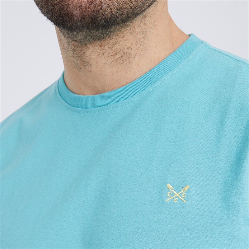 Crew Clothing Mens Round Neck T-Shirt Aquarelle