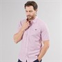 Crew Clothing Mens Short Sleeve Linen Shirt Orchid Haze/White