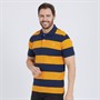 Crew Clothing Mens Stripe Polo Navy/Cadmium Yellow