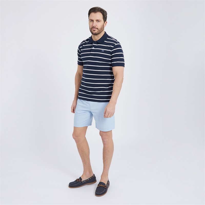 Crew Clothing Mens Shorts Powder Blue/White