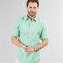 Crew Clothing Mens Short Sleeve Linen Shirt Crème De Menthe