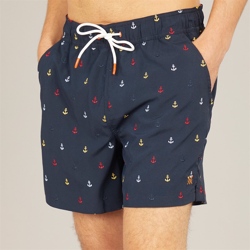 Crew Clothing Mens Anchor Swim Shorts Dark Navy - Size XL