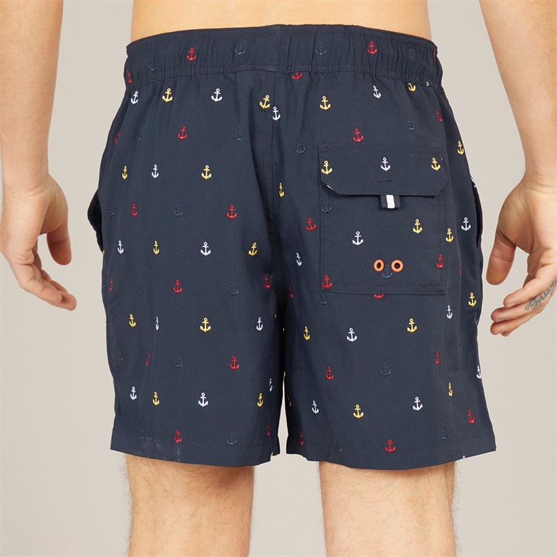 Crew Clothing Mens Anchor Swim Shorts Dark Navy