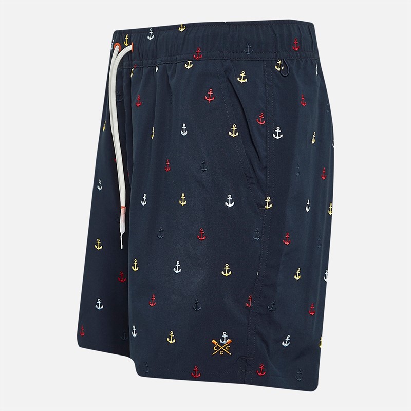 Crew Clothing Mens Anchor Swim Shorts Dark Navy