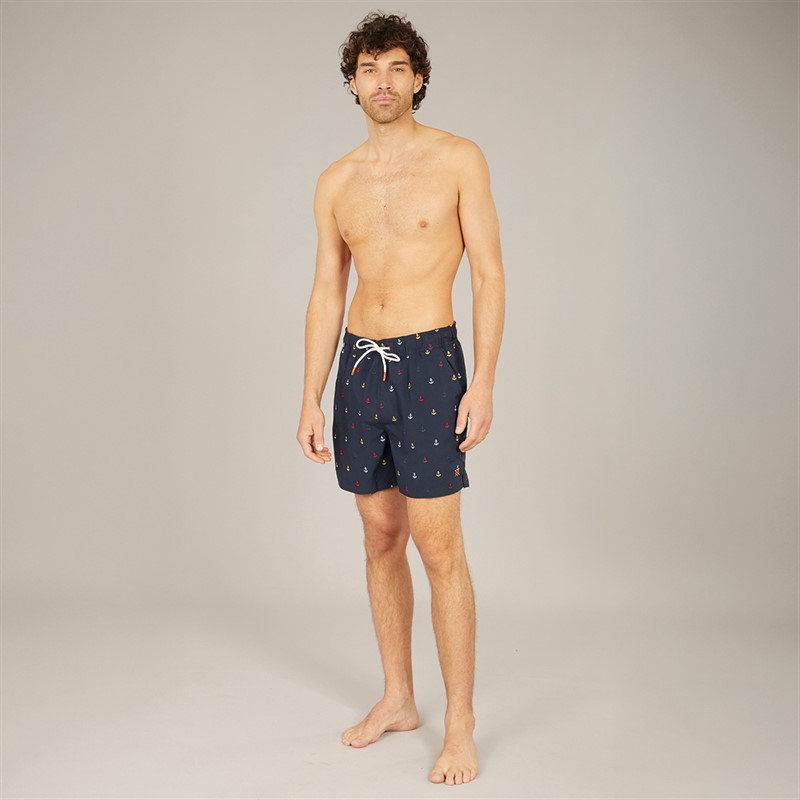 Crew Clothing Mens Anchor Swim Shorts Dark Navy