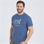 Crew Clothing Mens Graphic T-Shirt Vintage Indigo