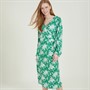 Crew Clothing Womens Wrap Midi Dress Pine Green Print