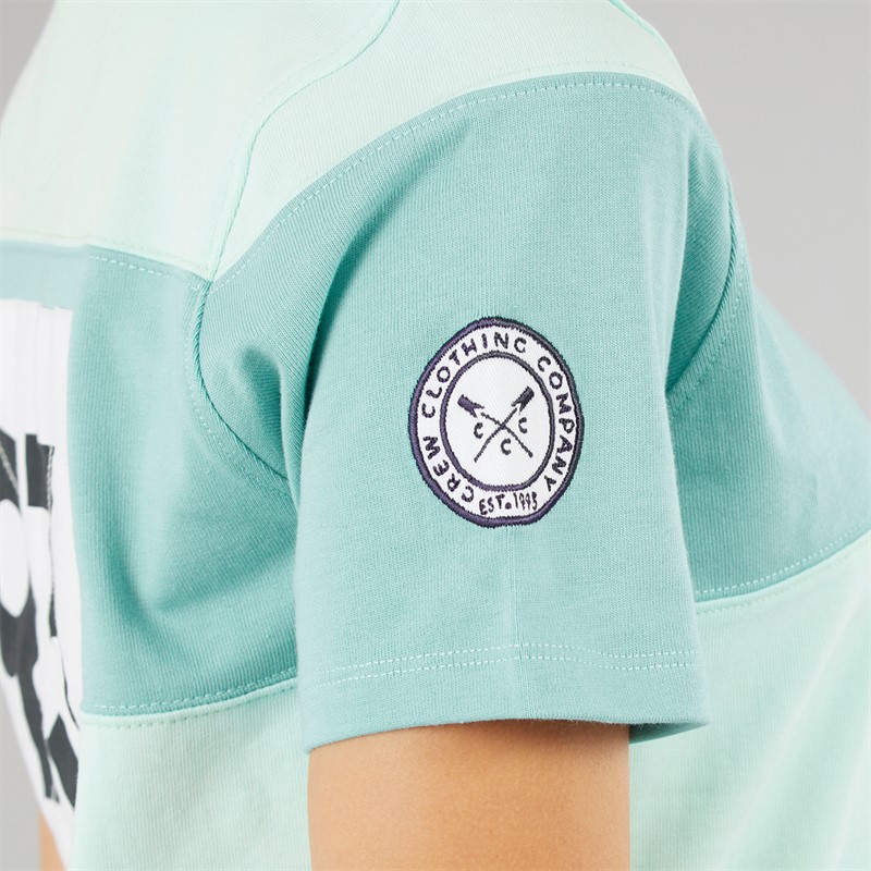 Crew Clothing Womens Short Sleeve Rugby Top Bleached Aqua/Aquarelle