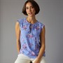 Crew Clothing Womens Tie Neck Blouse Cornflowerblue Print