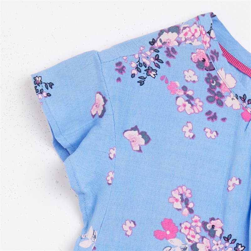 Crew Clothing Womens Tie Neck Blouse Cornflowerblue Print