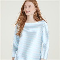 Crew Clothing Womens Cassie Stripe Top Aquarelle White