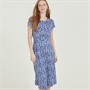 Crew Clothing Womens Jersey Midi Dress Vintage Indigo Print