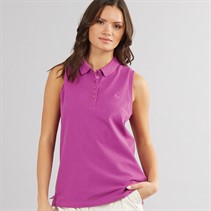 Crew Clothing Womens Sleeveless Polo Deep Orchid