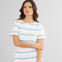 Crew Clothing Womens Stripe T-Shirt Optic White/Multi