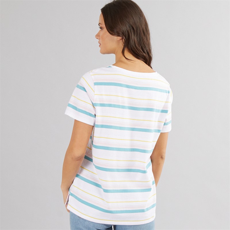 Crew Clothing Womens Stripe T-Shirt Optic White/Multi