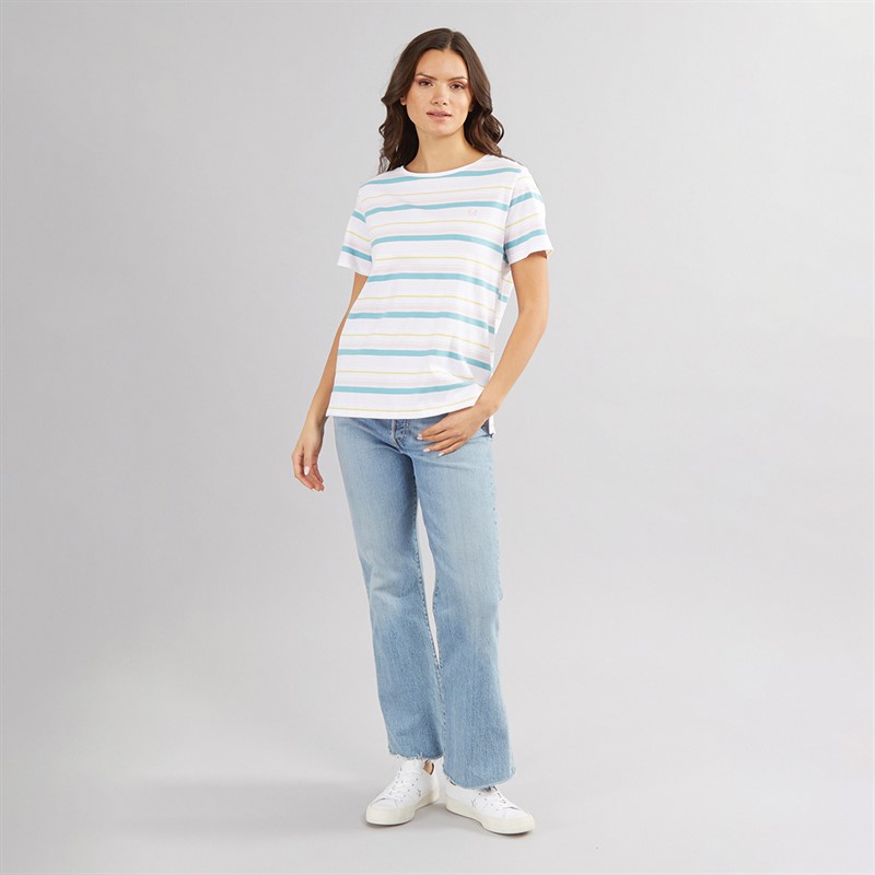 Crew Clothing Womens Stripe T-Shirt Optic White/Multi