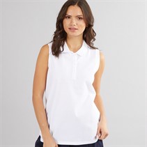 Crew Clothing Womens Sleeveless Polo Optic White