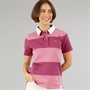 Crew Clothing Womens Short Sleeve Rugby Polo Shirt Super Pink/Deep Orchid