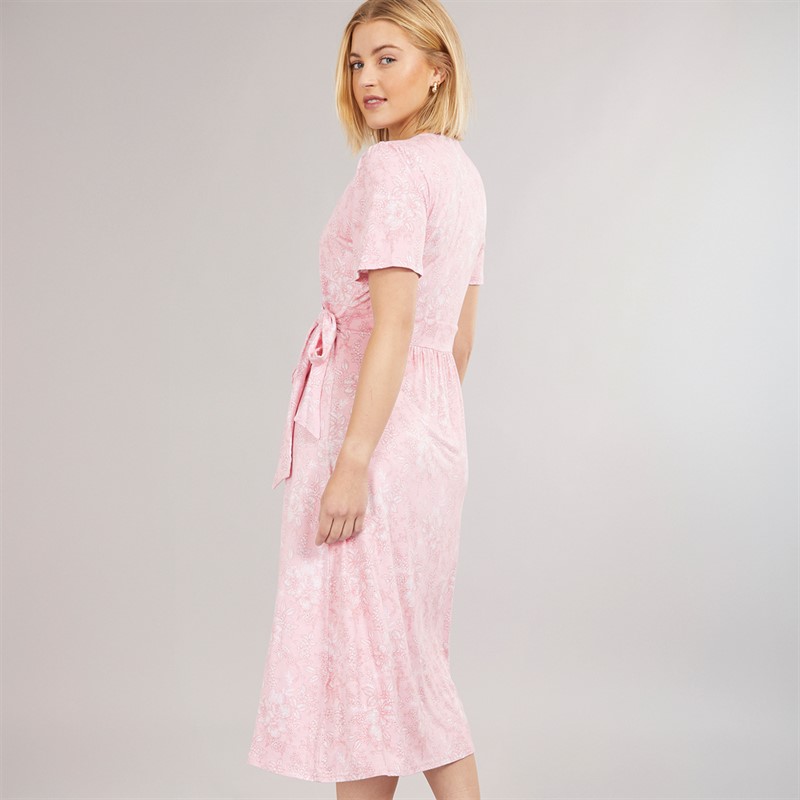 Crew Clothing Womens Jersey Wrap Dress Pink Lady