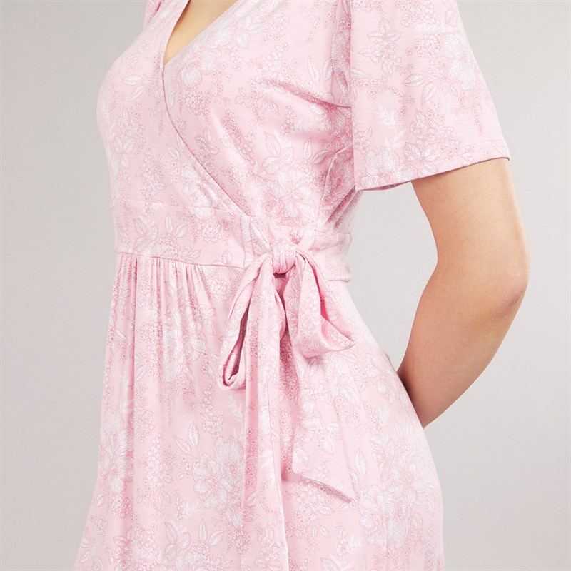 Crew Clothing Womens Jersey Wrap Dress Pink Lady
