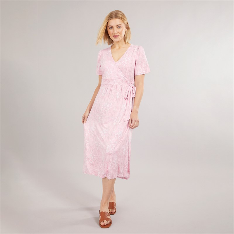 Crew Clothing Womens Jersey Wrap Dress Pink Lady