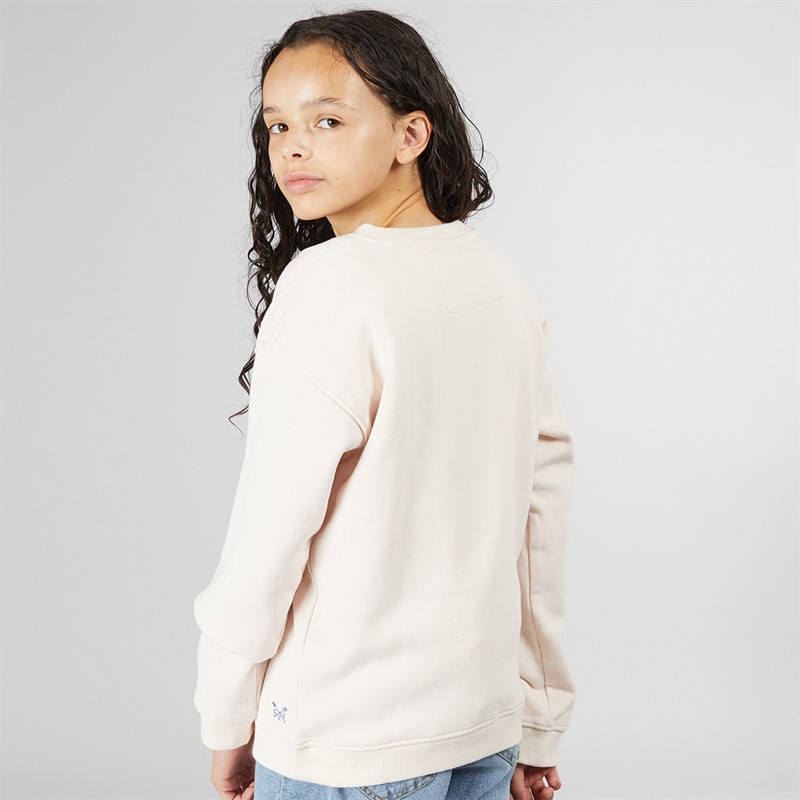 Crew Clothing Girls Crew Neck Sweatshirt Pink Butterfly Collar