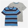 Crew Clothing Boys Two Pack Classic T-Shirts Grey/Navy/Blue/White