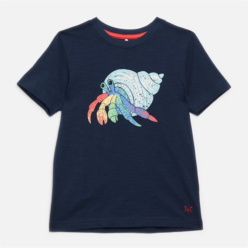 Crew Clothing Boys Hermit Crab T-Shirt Black Iris