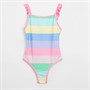 Crew Clothing Girls Printed Swimsuit Rainbow