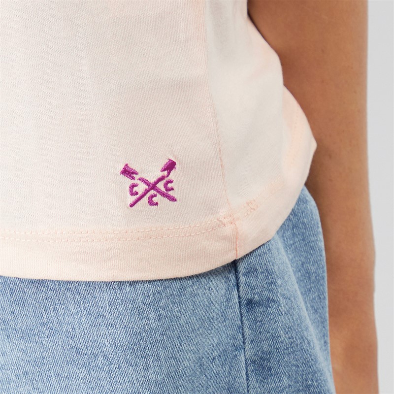 Crew Clothing Girls Graphic T-Shirt Soft Pink Shop Front