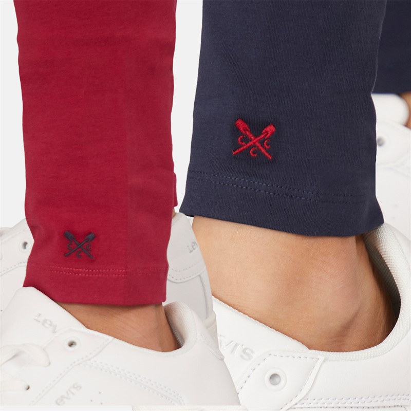 Crew Clothing Girls Two Pack Leggings Black/Vivacious Pink