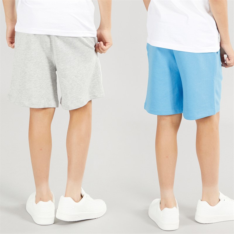 Crew Clothing Boys Two Pack Plain Jersey Shorts Grey Marl/Black Irsi