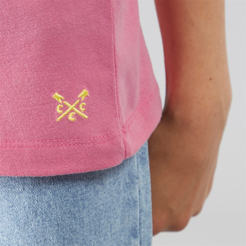 Crew Clothing Girls Graphic T-Shirt Pink Flower Watering Can