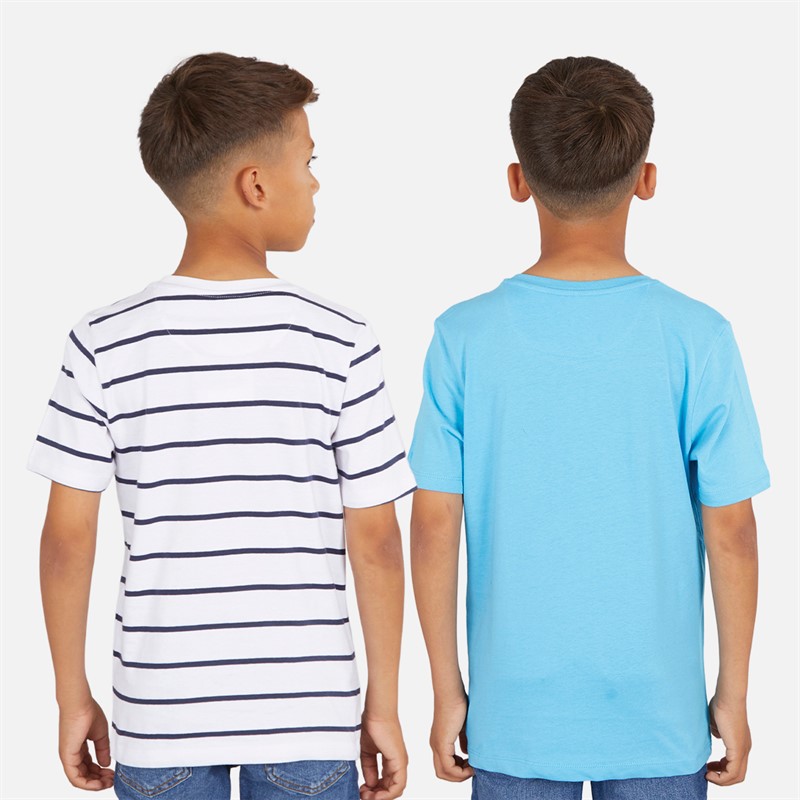 Crew Clothing Boys Crew Flags Two Pack T-Shirts Noreseblue