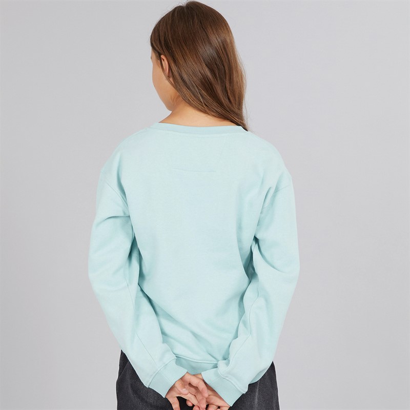 Crew Clothing Girls Crew Neck Sweatshirt Blue Crew Logo